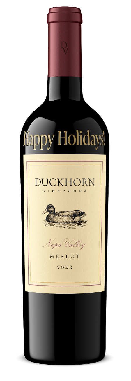 2022 Duckhorn Vineyards Napa Valley Merlot Etched Happy Holidays!